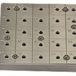EM-Tec CS18/6 C-Square multi pin stub holder for 18x Ø12.7mm or 6 x Ø25.4mm pin stubs, pin