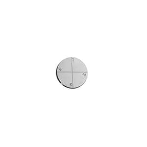 Engraved Zeiss pin stub Ø19.0 diameter with 4 numbered fields, short pin, aluminium