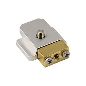 Hitachi HV40 older style T-base SEM stage adapter assembly, compatible with S-4700, S-4500, S-4300, S-42300, S-4100, S-4000, S-800 FESEMs and S-3600N SEM