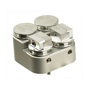 EM-Tec FS22 FIB grid and sample holder for up to 2x2 FIB grids and 2x Ø12.7mm pin stub, pin