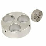 EM-Tec J4 multi holder for 4 of the JEOL Ø9.5mm sample stubs. Holder size is Ø32x10mm.