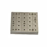 EM-Tec CS25/4 C-Square multi pin stub holder for 25x Ø12.7mm or 4x or 9x Ø25.4mm pin stubs, Ø14mm JEOL stub