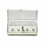 EM-Tec SB4 small size clear styrene box for 4 standard 12.7mm SEM pin stubs