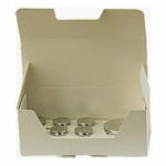 EM-Tec SB10 Stub-Storr low cost white cardboard storage box for 10 standard 12.7mm SEM pin stubs