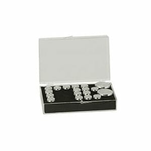 EM-Tec SB28 medium size clear styrene box for 28 standard 12.7mm SEM pin stubs