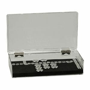 EM-Tec SB153 high capacity clear styrene box for 153 standard 12.7mm SEM pin stubs