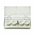 EM-Tec SJ5 clear styrene storage box for 4 x Ø12.2mm JEOL cylinder stubs