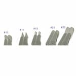 Micro-Tec disposable carbon steel scalpels set with plastic handle contains 2x #10/11/15/20/22, sterile