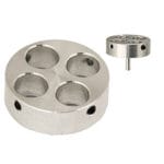 EM-Tec J4 multi stub holder for 4 x Ø9.5mm JEOL stubs, Ø31.5x10mm, pin