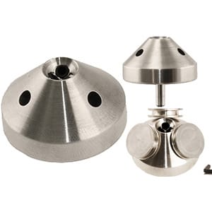 EM-Tec P3/45 multi pin stub holder 45° for 3 pin stubs, Ø25x14mm, pin
