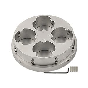 EM-Tec R4 top reference holder for 4x Ø30mm/1-1/4 inch metallographic mounts, M4
