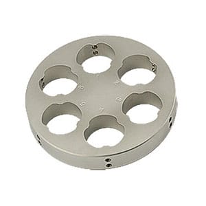 EM-Tec R6 top reference holder for 6x Ø25mm/1 inch metallographic mounts, M4