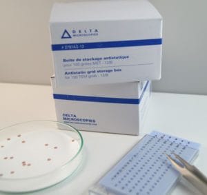 Antistatic grid storage box for 100 TEM GRIDS Antistatic grid storage box for 100 TEM GRIDS