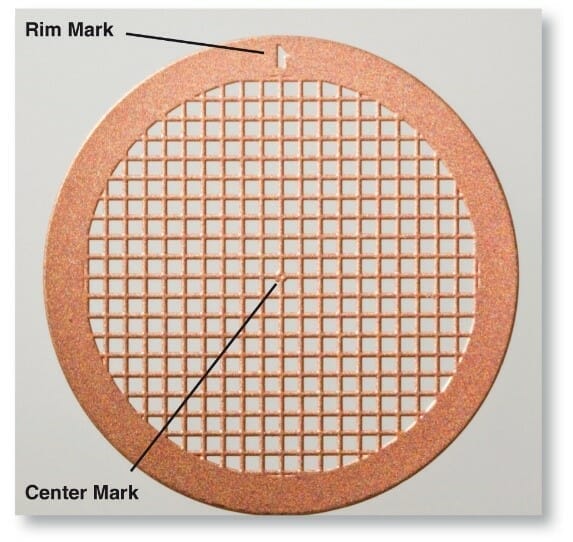 The electron microscopy grid, structure Delta Microscopies