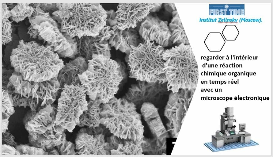 Electron microscope provided look inside the organic chemical reaction.