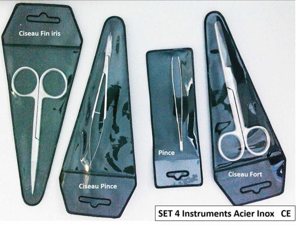 kit 3 scissors + 1 clamp dissection