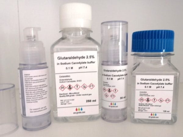 Glutaraldéhyde 2.5% in 0.1M Sodium Cacodylate Buffer (ready to fix.)