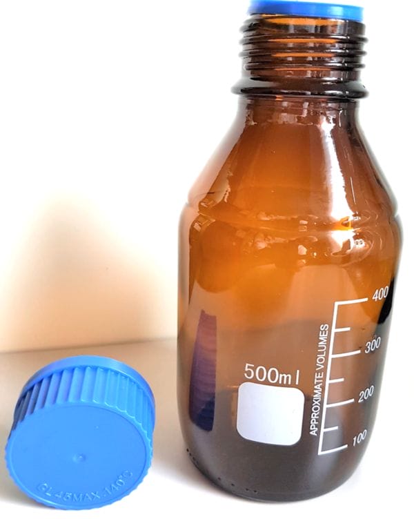 Flacons En Verre 500 Ml Avec Bouchon GL45 - Lot De 48, Carrés, Pour Laboratoire (Karter Scientific)