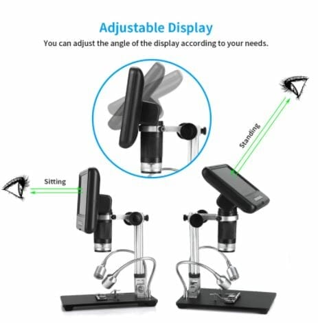 Digital monocular microscope with LCD screen