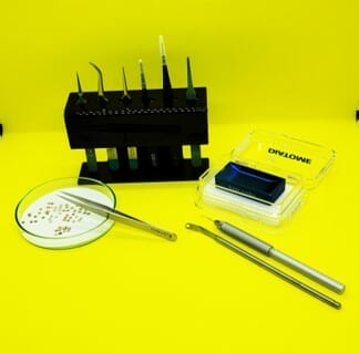 Tweezers holder, 6 positions to stand differents tools lab.
