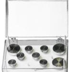 EM-Tec SH11 medium size clear styrene box for 11 x Ø15mm or 8 x Ø25mm Hitachi stubs with M4 threaded hole