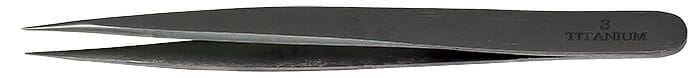 Value-Tec 3.TT fine titanium tweezers, style 3, fine pointed tips