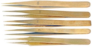 Value-Tec B5 set of 5 general purpose brass tweezers Value-Tec B5 set of 5 general purpose brass tweezers