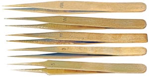Value-Tec B5 set of 5 general purpose brass tweezers